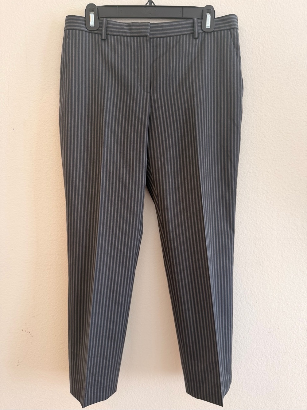 Theory Women's Charcoal Gray Pinstripe Ankle Pants, Size 6